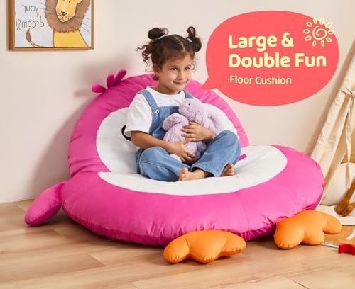 Hobestluk Bean Bag Chair for Kidsbean Bag Playroom Living Room Pink