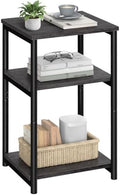 VASAGLE Side Table, Small End Table, Tall Nightstand, Steel Frame
