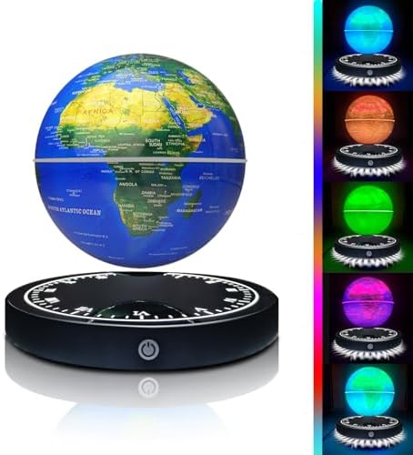 Magnetic Levitating Floating Globe with LED Light, 16 Colors Cool Tech Gadgets Gifts World Globe Lamp for Men Father Boys Girls, Birthday Gifts for Home Office Desk Decor Display