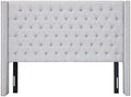 Madison Park Queen Wingback Upholstered Tufted Headboard, Featuring High-Density Sponge Padding, Adjustable Height Headboard, Easy Assembly, Gray