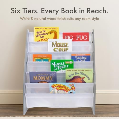 Humble Crew Kids Bookshelf, Montessori Front Facing Toddler Bookcase 4 Tier
