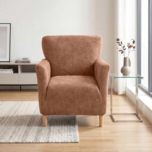 Armchair Covers Stretch Arm Covers Chair Couch Covers, Faux Leather Looking Armchair Slipcover Washable Chair Protector for Living Room (Color D-2)