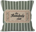 Trendy Retro the Homebody Club Throw Pillow Cover 18x18, Green Striped Cozy Aesthetic Decorative Pillow Covers for Home Bedroom Living Room Couch, Introvert Gifts Accent Pillows Cover Pillowcases