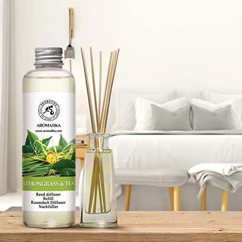Reed Diffuser Refill Lemongrass - Tea 6.8 Fl Oz - Scented Diffuser - Room Diffuser Refill with Scent - Room Freshener - Home Fragrance - Scented Diffusers - Home Fragrance