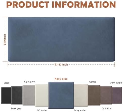 IFNOW Wall Mounted Headboard, Peel and Stick Panels, Navy Blue, Queen