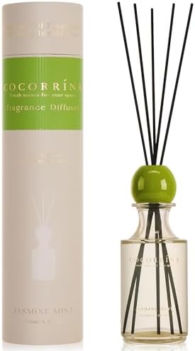 COCORRÍNA Reed Diffuser 8.5 oz Large Capacity Jasmine Mint Scent