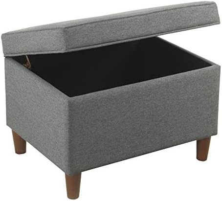 Spatial Order 24" Dinah Collection Storage Ottoman - Cool Light Gray