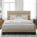 Allewie Full Size Platform Bed Frame with Fabric Upholstered Headboard