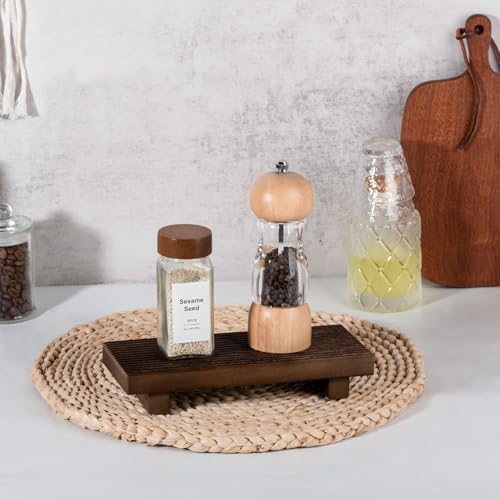 Bathroom Sink Tray Wood Riser Display Kitchen Decor Soap Holder, Walnut