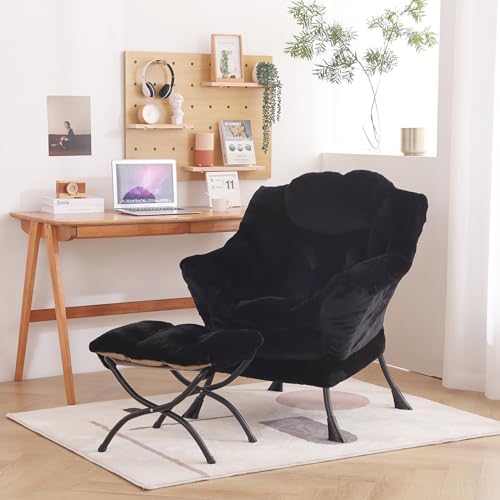 LITA Lazy Chair with Ottoman, Comfy Accent Reading Chair
