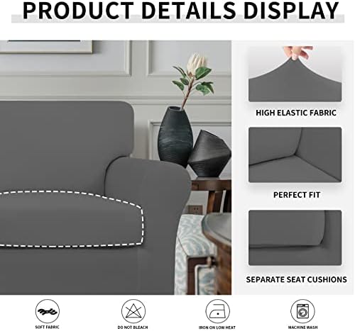 Easy-Going 2 Pieces Stretch Sofa Slipcover for Armchair Washable