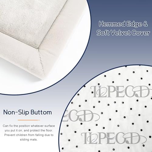 Baby Play Mat for Floor Nursery Rug Muscle Mat Area Rug Playroom Rug 39"x59" Playpen Mat Elastic Foam 1.3" Thick Crawling Mat for Babies,Toddlers, Infants, Kids,Cream