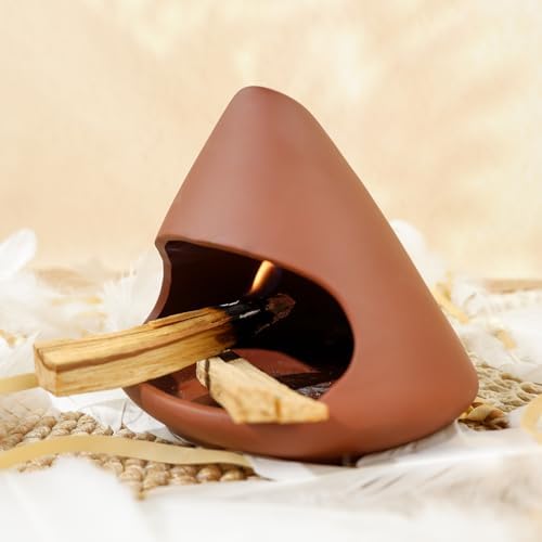 MOUGIGI Terracotta Zongzi Palo Santo Holder,Elegant Sage Cone Incense Dish