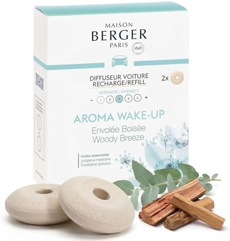 MAISON BERGER Car Diffuser Refill Set, Aroma Wake Up