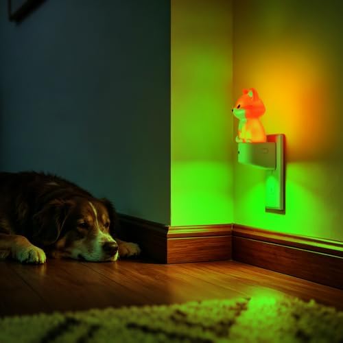 DORESshop Night Light for Kids,Brown Fox Night Lights Plug into Wall,2 Pack