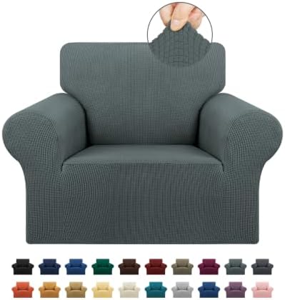 KEKUOU Stretch Chair Sofa Slipcover, Single Couch Cover,Grey