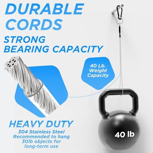 SDTC Tech 8 Inch Hanging Straps with Carabiner Hook 5 Pack