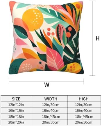 Tropical Flower Decorative Throw Pillow Covers 18x18 Inch Set of 4