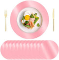 KesaPlan 100PCS 13in Round Pink Placemats, Disposable Paper Chargers Plate