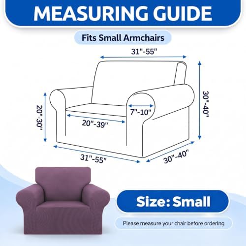 KEKUOU Stretch Chair Sofa Slipcover, Single Couch Cover,Dark Purple