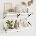 Axeman Deep Floating Shelves, 36'' x 10'' White Wall Shelves Set of 2