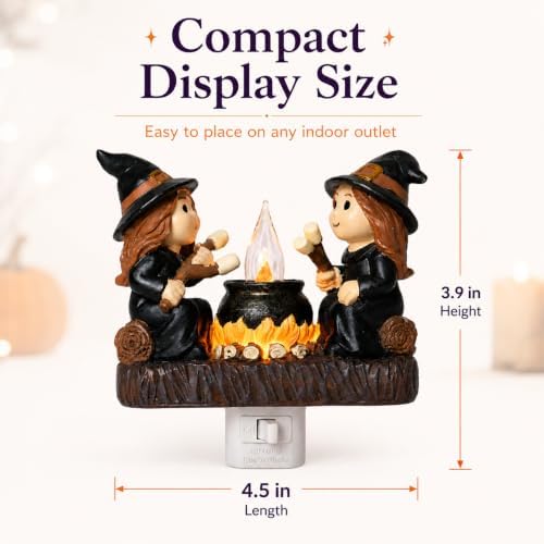 Dlfghos Halloween Witch Campfire Nightlight Witch Flickering Night Light
