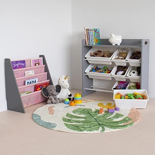 Humble Crew Kids Toy Organizer with Display Shelf, 9 Bins, 3 Tier Storage