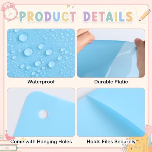 6Pcs Plastic Oversized Wall Pockets 12.6 X 9.4 Inch Hanging Wall File Organizer Hanging File Folders Holder Mail Organizer for Back to School Classroom Home Office Teaching Supplies (Pastel Color)