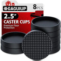 Furniture Coasters, 8PCS 2.5" Furniture Caster Cups for Hardwood Floors, Rubber Furniture Pads Non Slip Furniture Grippers, Bed Couch Stoppers to Prevent Sliding - Protect All Types of Flooring, Black