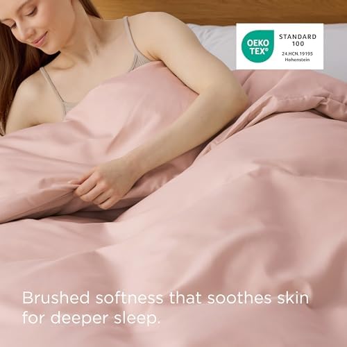 Bedsure Duvet Cover King Size, 1Pc Soft Double Brushed Bedding, Blush Pink