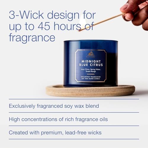 Bath & Body Works 3-Wick Candle, Midnight Blue Citrus, Soy Wax Blend