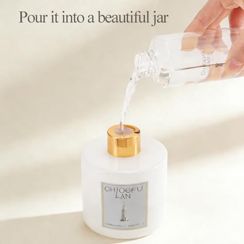 Chloefu LAN Jasmine Reéd Diffuser Refill Natural Essential Jasmine Oil 200ml/6.76 fl oz, Home & Office Decor Aromatherapy Diffuser Oil Gift Set