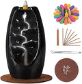 SPACEKEEPER Ceramic Backflow Incense Holder Waterfall Incense Burner, Black