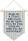 Wheatwin Kids Bedroom Decor, Read Me a Story and Kiss Me Good Night Wall Hanging Pennant Flag Banner, Kids Room Wall Decor for Boys Girls Toddler Nursery Bedroom 15x11 Inch