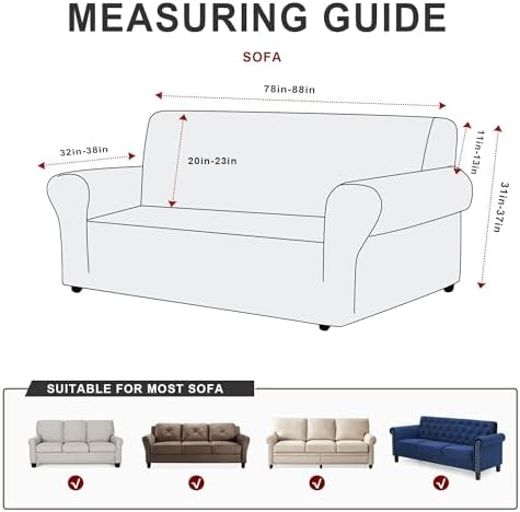 ANARACHON 1-Piece Leather-Look Sofa Cover,Sofa Slipcover Width 78"-88"