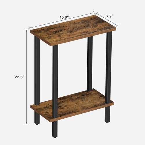 TUTOTAK Narrow Side Table Set of 2, Small End Table for Couch