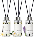 Reed Diffuser Set, Jasmine, Lavender & Vanilla, Oil Diffusers with 15 Reeds