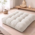 Large Floor Pillow for Adults, Square Meditation Cushion, 22 Inch Beige