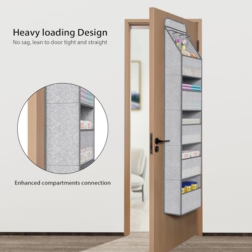 Univivi Over Door Hanging Organizer for Baby Nursery, Grey Pattern, 6-Shelf