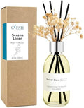 Clesh Reed Diffuser Set, 6.7 oz Serene Linen Scented Diffuser with Sticks, Home Fragrance Reed Diffuser for Bathroom Shelf Decor
