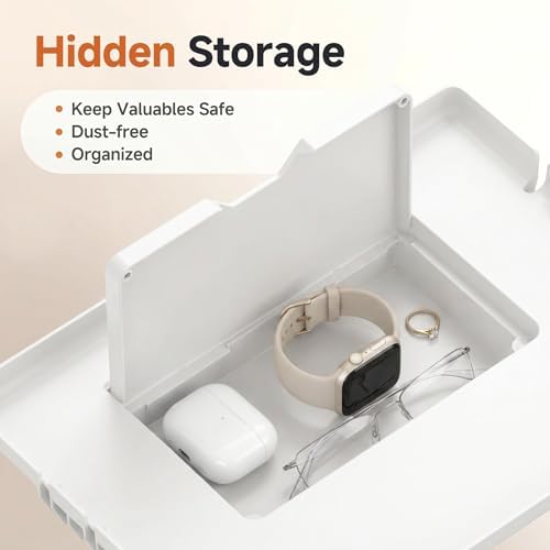 Clamp-On Bedside Tray 13x9.5'' Bedside Shelf White