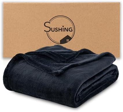 Luxury Fleece Warm Throw Blanket, Soft Lightweight Velvety Plush Throw for Couch and Bed, Cozy Comfy for All Seasons(Black, 50×70 Inches)