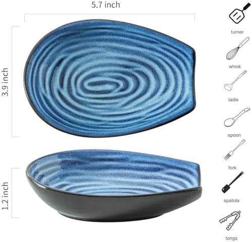 Ceramic Spoon Rest for Stove Top, 5.7 In Spoon Holder for Kitchen Counter