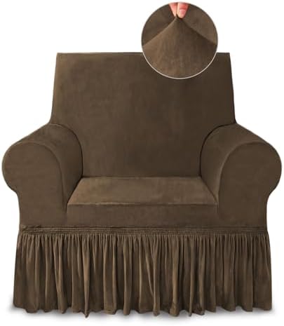 NICEEC Brown Armchair Covers Arm Chair Cover Armchair Slipcovers with Skirt