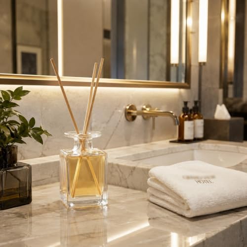2 Pack 150ml Glass Reed Diffuser Container with Reed Sticks, Empty Essential Oil Diffuser Jars with Protective Packaging for DIY Home Fragrance, Bathroom, Bedroom and Office Decor(2, Clear)