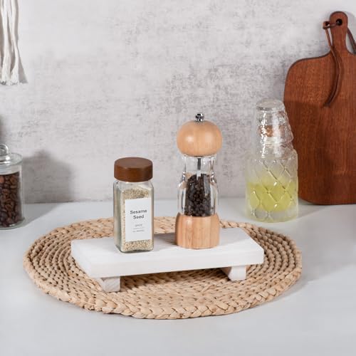 Bathroom Sink Tray Wood Riser Display Kitchen Decor Soap Holder, White