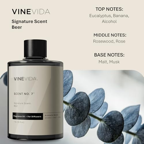 VINEVIDA [16 Fl Oz] Beer Fragrance Oil for Cold Air Diffusers, Essential Oils for Diffuser Oil Refill & Air Freshener Room Spray