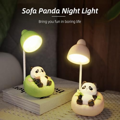 Sofa Panda Night Light with Phone Stand, Storage & 3-Level Warm Glow(pink)