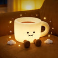 Coffee Cup Night Light, 3 Level Dimmable 30 Timer 7 Colors Nightlight Cute Lamps Silicone Squishy Light USB Rechargeable Bedside Touch Lamp for Baby Desk Dorm Decor Birthday Gift