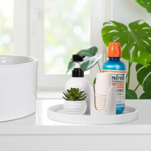 Silicone Bathroom Tray Coffee Table Decor Perfume Organizer, 10" White